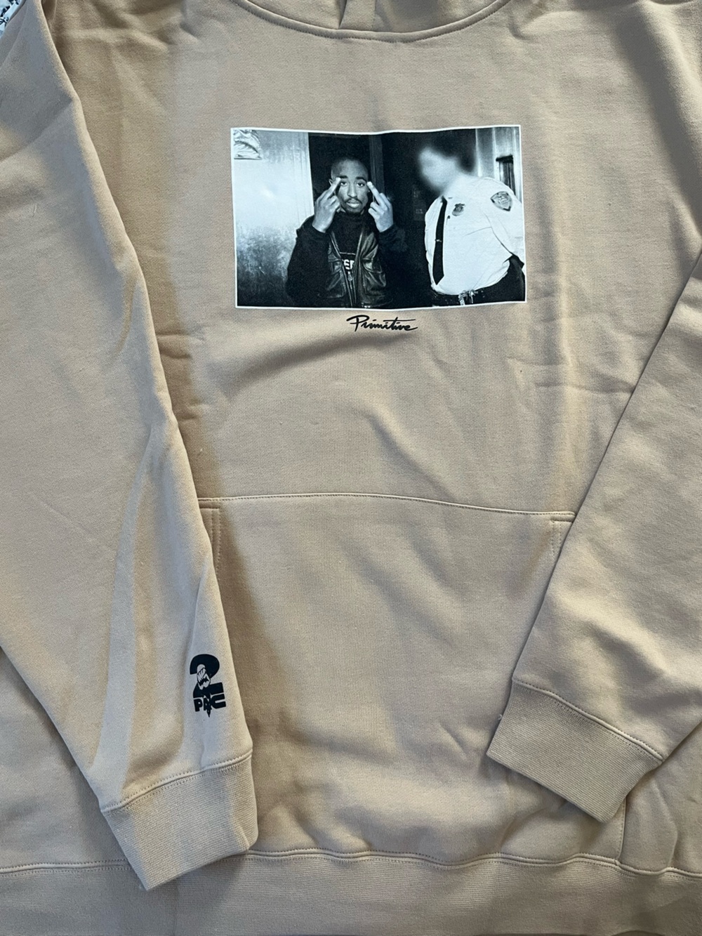 Primitive Sand Crewneck Sweatshirt with Black & White Photo Graphic